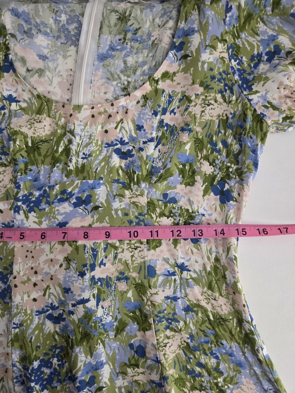 Reformation Georgica Floral Watercolor Fit and Flare Babydoll Mini Dress - Picture 14 of 15